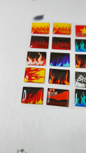 Sticker Lửa Vuông Dán Bợ Cổ - Sticker Epoxy Nổi 3D - Hình Dán - Nhãn Dán - Epoxy Decal - JDM Decal - đồng hồ xe