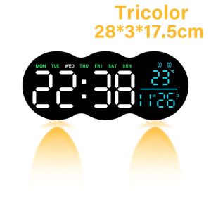 Creative Digital Clock with Ambient Light Countdown Dual Alarm Clock Table Clock Remote Control Wall-amount LED Clocks for Home