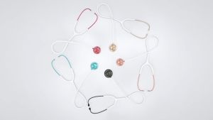 หูฟังทางการแพทย์ Stethoscope ยี่ห้อ MDF747XP Acoustica - MOD (สีดําล้วน - ขาว Color BlackOut - White ) MDF747XP#BO29