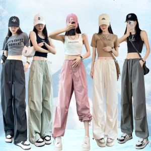 High Waist Wide Leg Sport Pants Women Casual Loose Trousers Spring Summer Autumn Quick Dry Workwear Trousers Parachute Pants