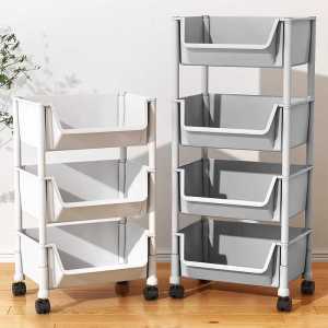 Mobile Snack and Book Storage Cart Multi-level