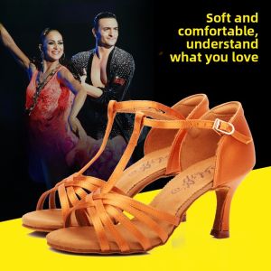 BD Betty Soft Bottom Latin Dance Shoes 217 Style Square Dancing Social Dance Cha Cha Rumba Shoes Ladies Leather Upupp