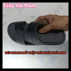 Dép Nam Quai Ngang TiTi ĐÔ Da Bò Thật Cao Cấp DNA2217