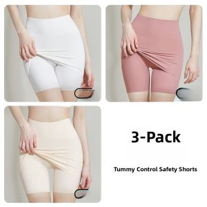 MiiOW | Cat Lady Safety Pants Womens Thin Ice Silk Seamless Abdomen Control Summer Underwear High Waist Briefs Anti-Light Protection