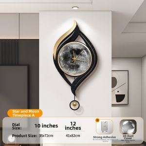 CTYLIGHTZ | Modern Luxury Moon Silent Wall Clock Dustproof Creative
