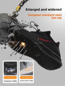 DREBO | Anti-Slip Anti-Impact Puncture-Resistant Steel-Toe Soft-Sole Safety Shoes