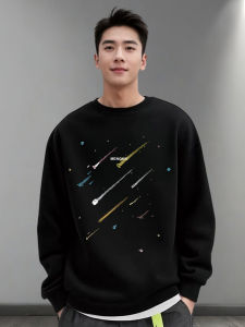 เสื้อสเวตเตอร์คอกลมแขนยาวสไตล์อเมริกันสำหรับผู้ชาย แฟชั่นฤดูใบไม้ร่วง ฤดูใบไม้ผลิ ฤดูใบไม้ร่วง ฤดูหนาว ไซส์ใหญ่ แบรนด์ใหม่ 2025