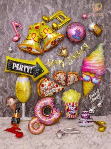 Balloon Food Beer Thanksgiving Birthday Party Atmosphere Decoration 36 Inch Aluminum Foil Balloon Cool Summer Trend Birthday Cartoon Print