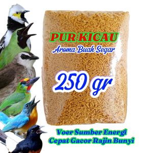 Voer Burung Kicauan. Pur Kicau Aroma Buah Segar.