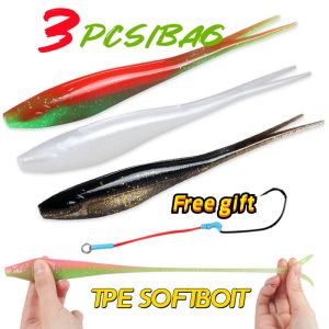 3ชิ้น/ถุง18กรัม TPE นุ่มเหยื่อข้ามล่อตกปลา