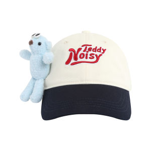 Trendy All-Season Cute 3D Bear Decor Soft Peak Cap Flattering Universal Match