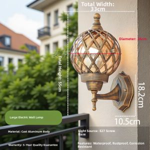 DUOSHANG | Waterproof Antique European Style Outdoor Wall Light