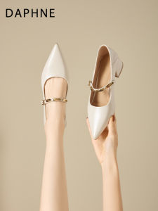 Daphne | Mary Jane High Heels Pointed Toe Chunky Heel Shoes