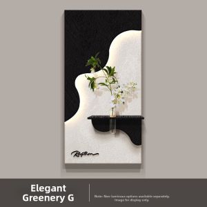 Entry Decor Water Plant Cream Style 3D Sandstone Wall Art