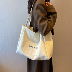 Túi Tote Canvas Thời Trang Mùa Hè 2022 Túi Mua Sắm Dung Tích Lớn Đa Năng Túi Thường Ngày Cho Nữ Túi Đeo Vai Đơn Màu Trung Bình