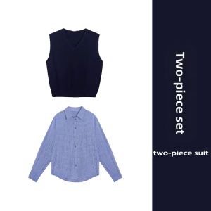 YUEZHONGWEI | Women V-neck Loose Sleeveless Knitted Vest