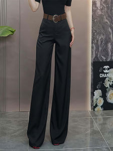 Elegant High Waist Black Suit Pants Womens Casual Trousers Draping Slimming Wide Leg Pants Korean Style Commute Fashion