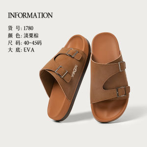 2025 New Thick Heel Outdoor Slippers Womens Summer Single Strap Soft Bottom Wear Resistant Anti-Slip Mens Anti-Odor Couples