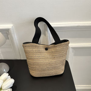 Túi Xách Đeo Tay Dệt Rơm Túi Đựng Cơm Trưa Túi Tote Túi Xách Cho Phụ Nữ Đi Làm Túi Xách Mềm Màu Trơn Túi Đeo Vai Đôi