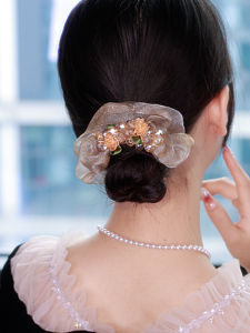 2023 หัวเข็มขัดผ้าไหมโอเกอเนียใหม่สำหรับผู้หญิง เครื่องประดับผมสไตล์ยุโรป รัดผมหรูหรา สไตล์เกาหลี ไม่ติดเพชร