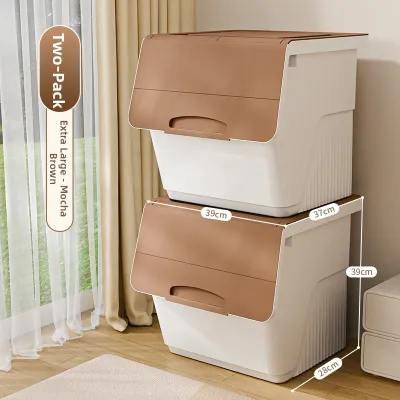 XINGYOU | Large Capacity Toy Storage Box Childrens Snacks Clothes Organizer Box Front Opening Storage Bin Playroom Organization Solution