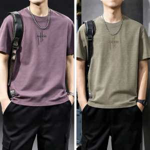 Mark Fairwhale | Summer Breathable Mens Loose Casual Letter Printed Short Sleeve T-Shirt