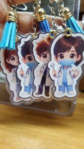 Chibi Keychains of Professions with tassels teachers doctors dentists lawyers engineers chefs soldiers firefighters nurses police etc. laminated