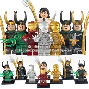 Superhero Loki and Iron Man Building Bricks Figurines