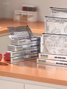 10Pcs/Bag Food Bag Leakproof Reusable Freezer Stand Up Bag Freezer Safe Aluminum Foil Fresh-keeping Zip Lock Bag