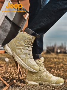 Jeep | New Style High-Top Desert Boots Mens Outdoor Gear Jeep Genuine Breathable Thick Bottom Wear-Resistant Hiking Boots