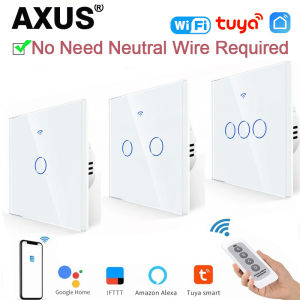 Tuya WiFi Smart Touch Switch EU Two Wiring Methods LED 1/2/3Gang Wall Light Switches Smart Life Home Via Alexa Google Home