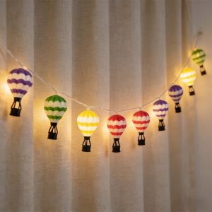 1PC1.5M Colorful Hot Air Balloon Light String Battery Powered Suitable For Festivals Parties And Childrens Room Decoration