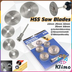 Klimo 6Pcs HSS Circular Saw Blade Set Cutting Sets Rotary Tools for Wood Metal DIY Craft 22mm-50mm