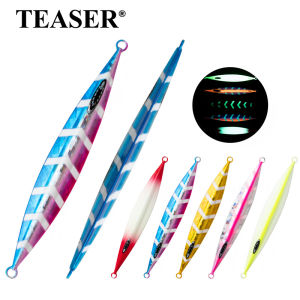 TEASER J131 Saltwater Fishing Metal Jigging Bait 120g 150g 200g 250g 300g Luminous Jigbait Fast Sinking Fishing Metal Jig Lure