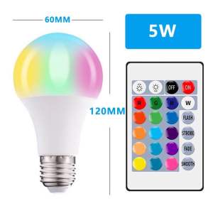 RGB Bulb with Remote Control 5/10/15W Led Dimming RGB Smart Light Bulb E27 Smart Lamp for Bedroom Living Room Home Decor