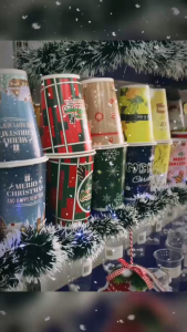 25 Ly Giấy In Sẵn D90 - 22oz (600ml) phiên bản Noel (Ông Già Xanh)