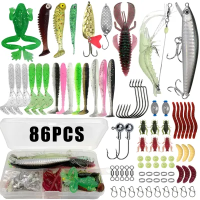 86/88/136/149/366pcs Fishing Lure Kit For Trout/Pike/Bass Multi-Lure Fishing Set Layered Tackle Pro Gear Tackle Box