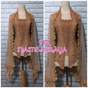 set kebaya brukat mocca kebaya pesta murah dan slendang