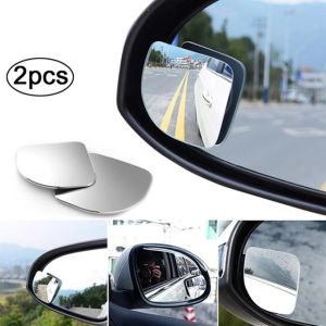 2Pcs Universal Car Blind Spot Mirror Frameless 360 Degree Wide Angle Telescopic Inspection Parking Mirror Car Accessories