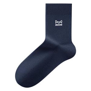 MiiOW | ถุงเท้ากีฬาผู้ชาย Catman ทรงบางระบายอากาศได้ดี ป้องกันกลิ่น ถุงเท้ากลางน่องแบบตาข่าย ผลิตจากผ้าฝ้ายแท้ 7A ยับยั้งแบคทีเรีย