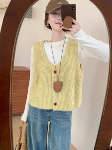 DUOFEIYAN | Yellow Loose Sleeveless Knit Vest