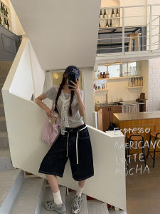 Summer Casual High Waist Blue Vintage Straight Jean Shorts