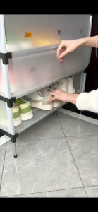 Storage Cabinet Racks with Shelves Dustproof Shoe Rack Organizer Cabinet with Cover for Shoe Clothes