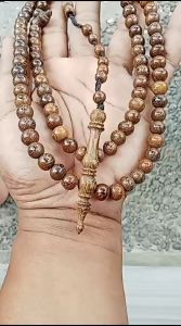 Tasbih Kayu Galih Johar 99 Butir Serat Cantik Size 8 mm