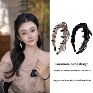 New Handmade Heavy Duty Black Butterfly Knot Hairband: A Stylish & Durable Choice