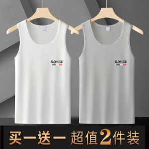 Mens Pure Cotton Tank Top Summer Thin Sport Fitness Youth Fashion Sweatshirt Breathable Base Layer T-Shirt Casual round Neck