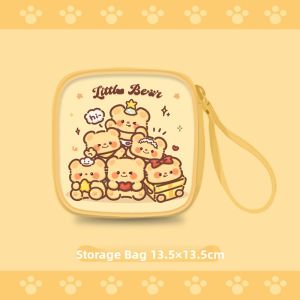 Portable Large Capacity Sanitary Napkin Storage Bag Bear Aunty Period Pack Student Hygiene Cotton Menstrual Pouch Organizing Tool