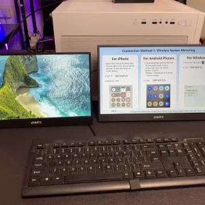 Anmite | Màn Hình Chiếu Không Dây 11.6/14/16/18.5 Inch Xoay Tự Động Màn Hình Di Động Cho Laptop Máy Tính Mac Điện Thoại Kết Nối WiFi Với Loa