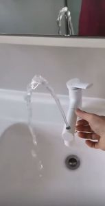 Vòi lavabo rửa mặt nóng lạnh màu đen vòi lavabo dây rút