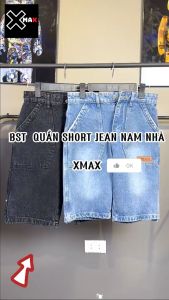 Quần short jean nam MAXSTORE ống suông rộng phong cách hàn quốc quần đùi bò nam túi xéo bản to dễ phối đồ B022